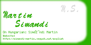 martin simandi business card